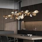Btria Branch Copper Leaf Linear Chandelier by Bling Lighting Studio