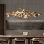 Btria Branch Copper Leaf Linear Chandelier by Bling Lighting Studio