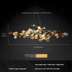 Btria Branch Copper Leaf Linear Chandelier by Bling Lighting Studio