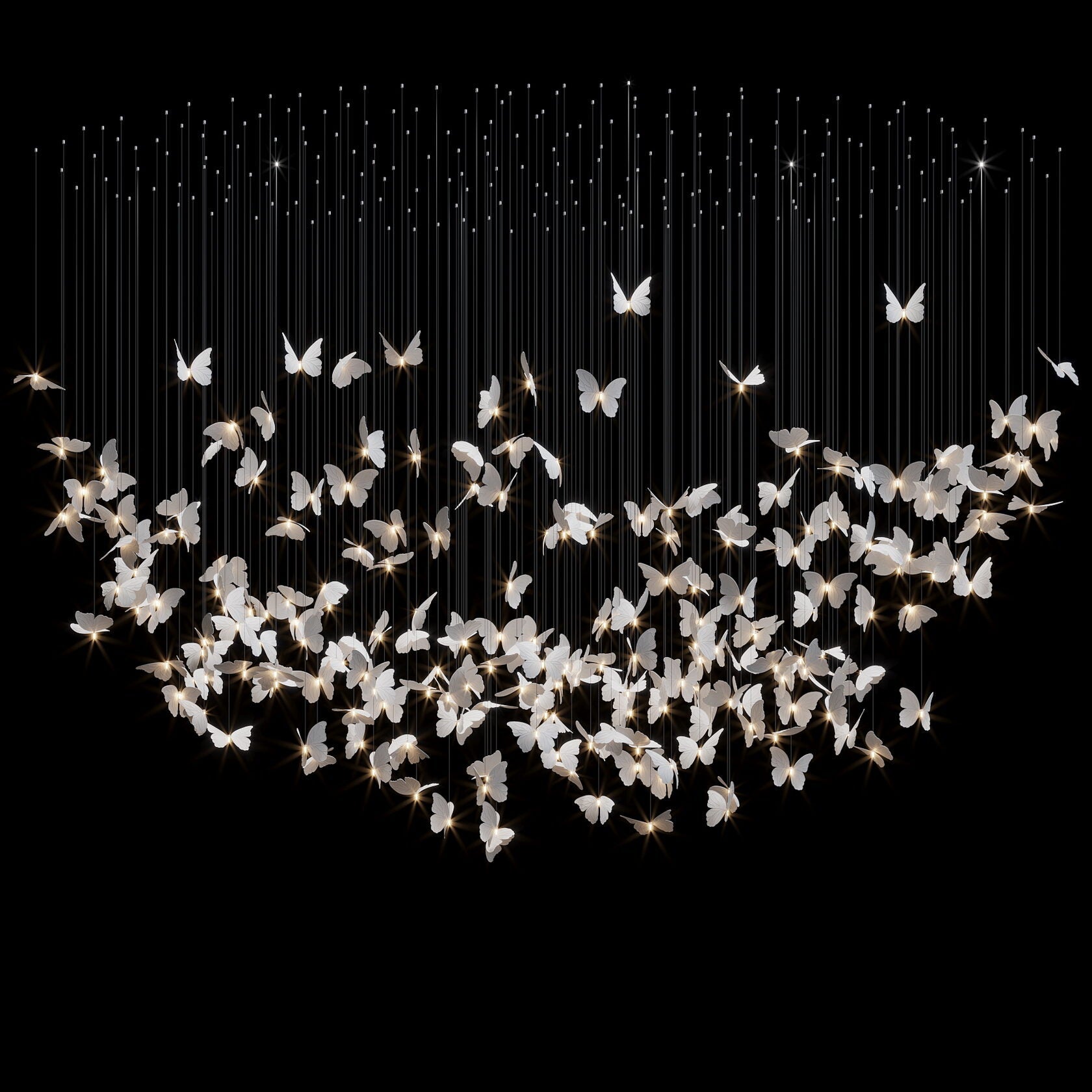 White Butterfly Cloud Chandelier