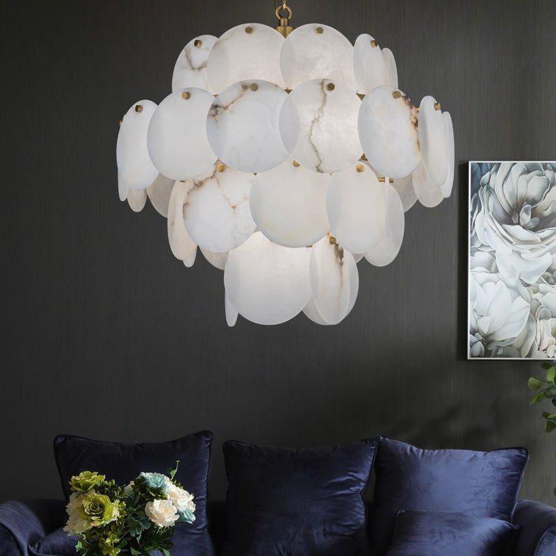 Caelum Alabaster Chandelier Light by Bling Lighting Studio