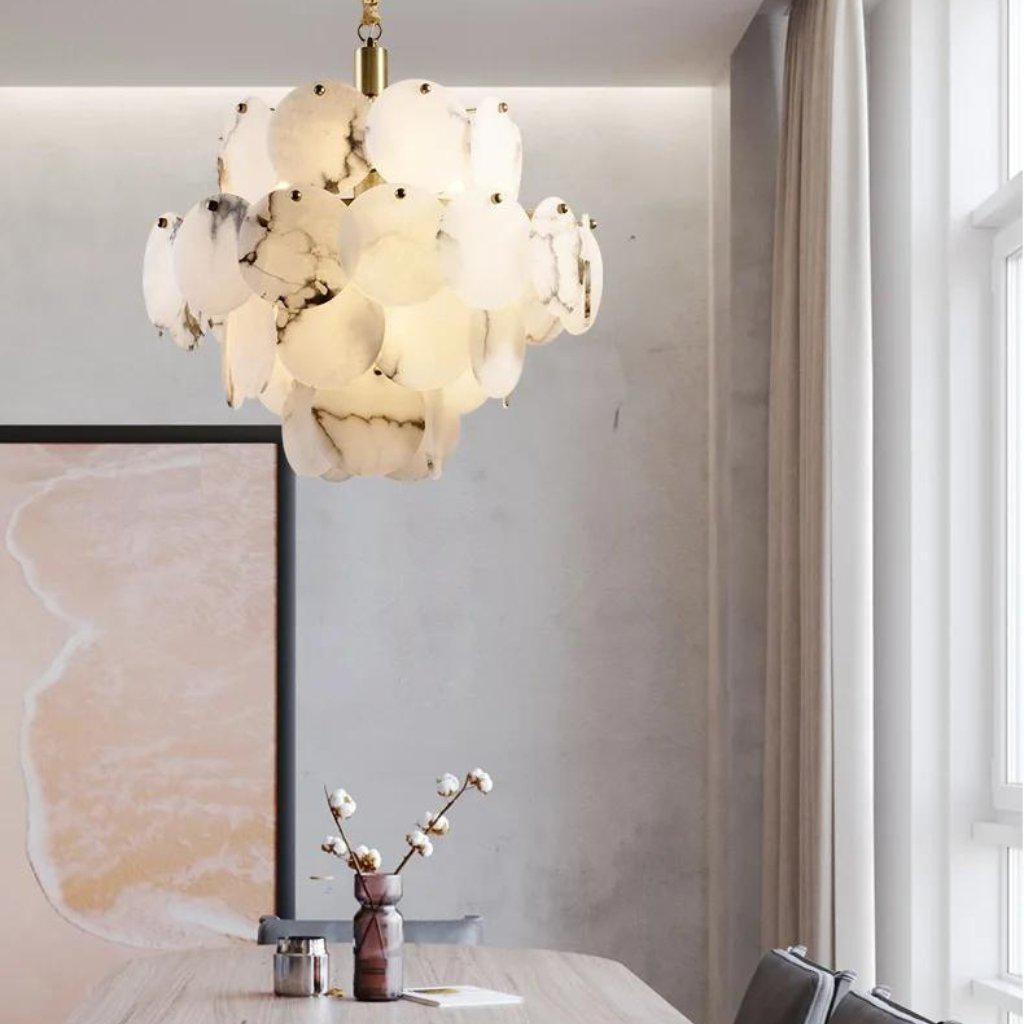 Caelum Alabaster Chandelier Light by Bling Lighting Studio