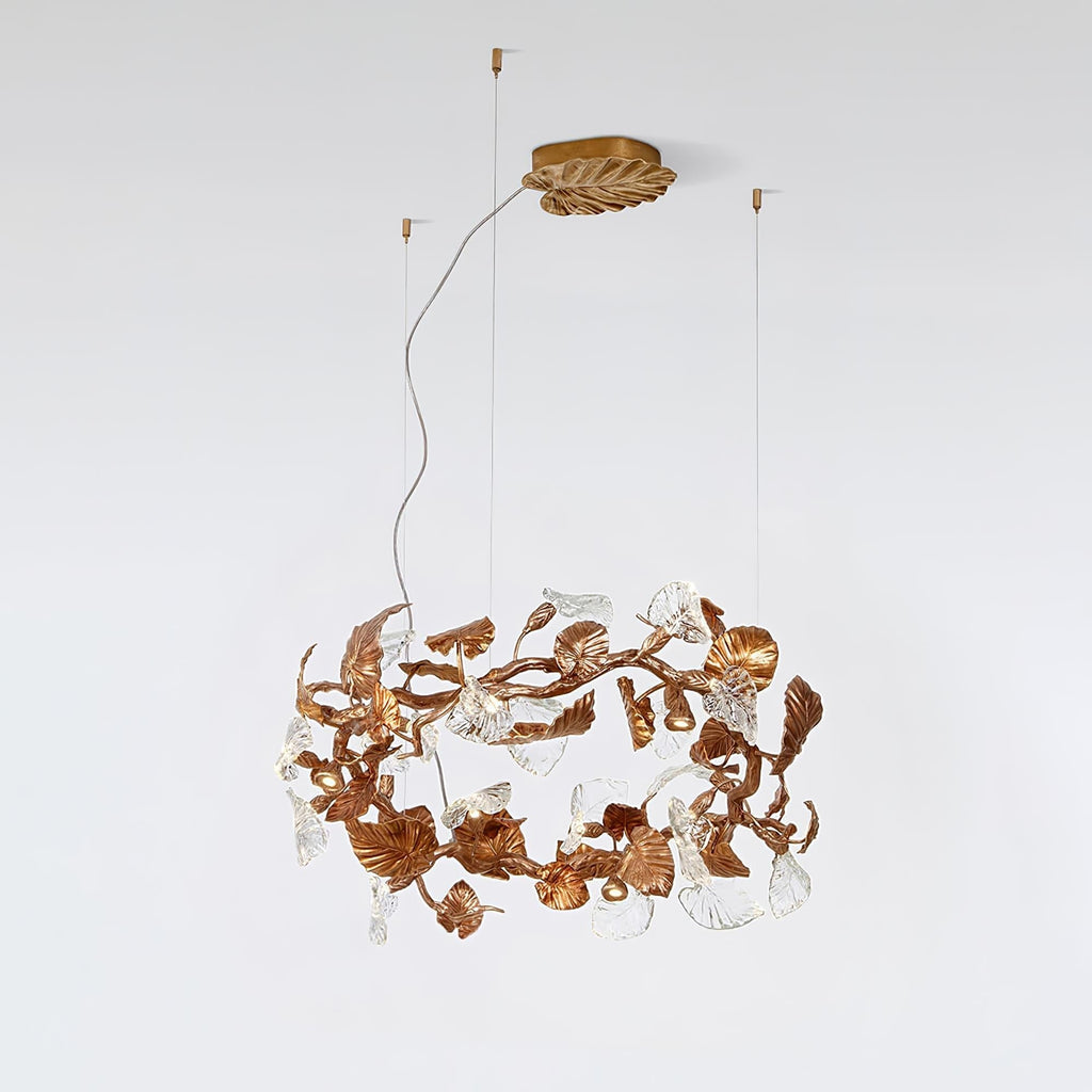 Calathea Branch Leaves Chandelier material and finish detail
