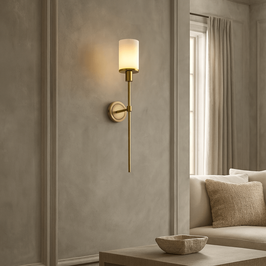 Caldera Alabaster & Copper Wall Sconce detail view