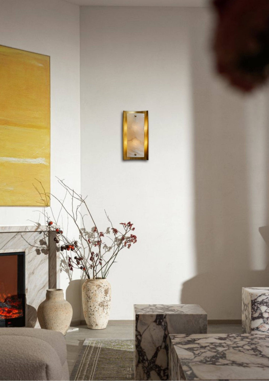 Calviero Alabaster Wall Sconce by Bling Lighting Studio
