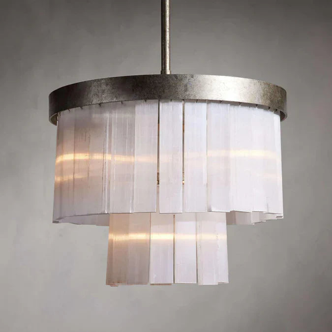 Cameron 2 Tier Selenite Chandelier by Bling Lighting Studio