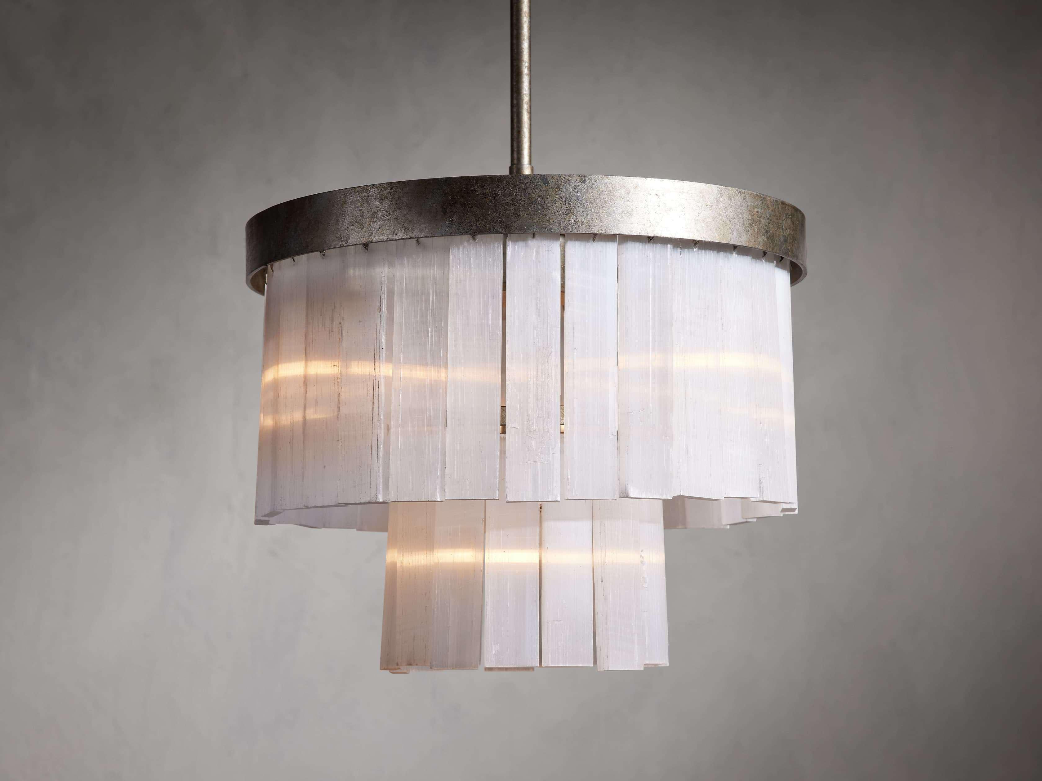 Cameron 2 Tier Selenite Chandelier by Bling Lighting Studio