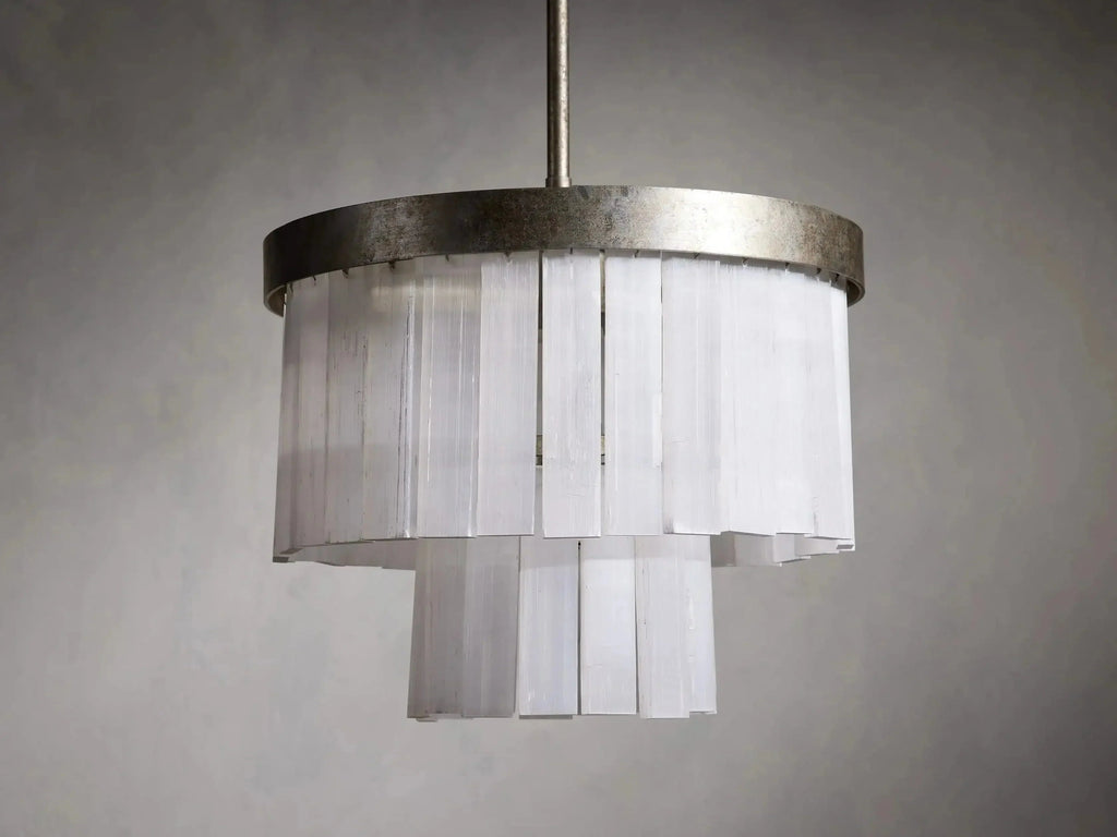 Cameron 2 Tier Selenite Chandelier by Bling Lighting Studio