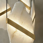 Cascading Alabaster Slab Chandelier