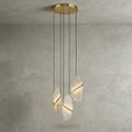 Cascading Alabaster Slab Chandelier