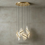 Cascading Alabaster Slab Chandelier