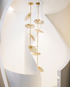 Cattail Leaf Chandelier for High Ceilings detail view