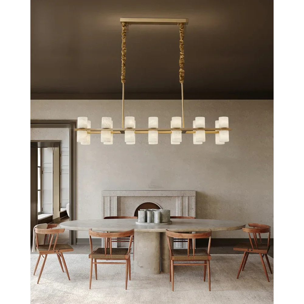 CAURIS ALABASTER LINEAR CHANDELIER by Bling Lighting Studio