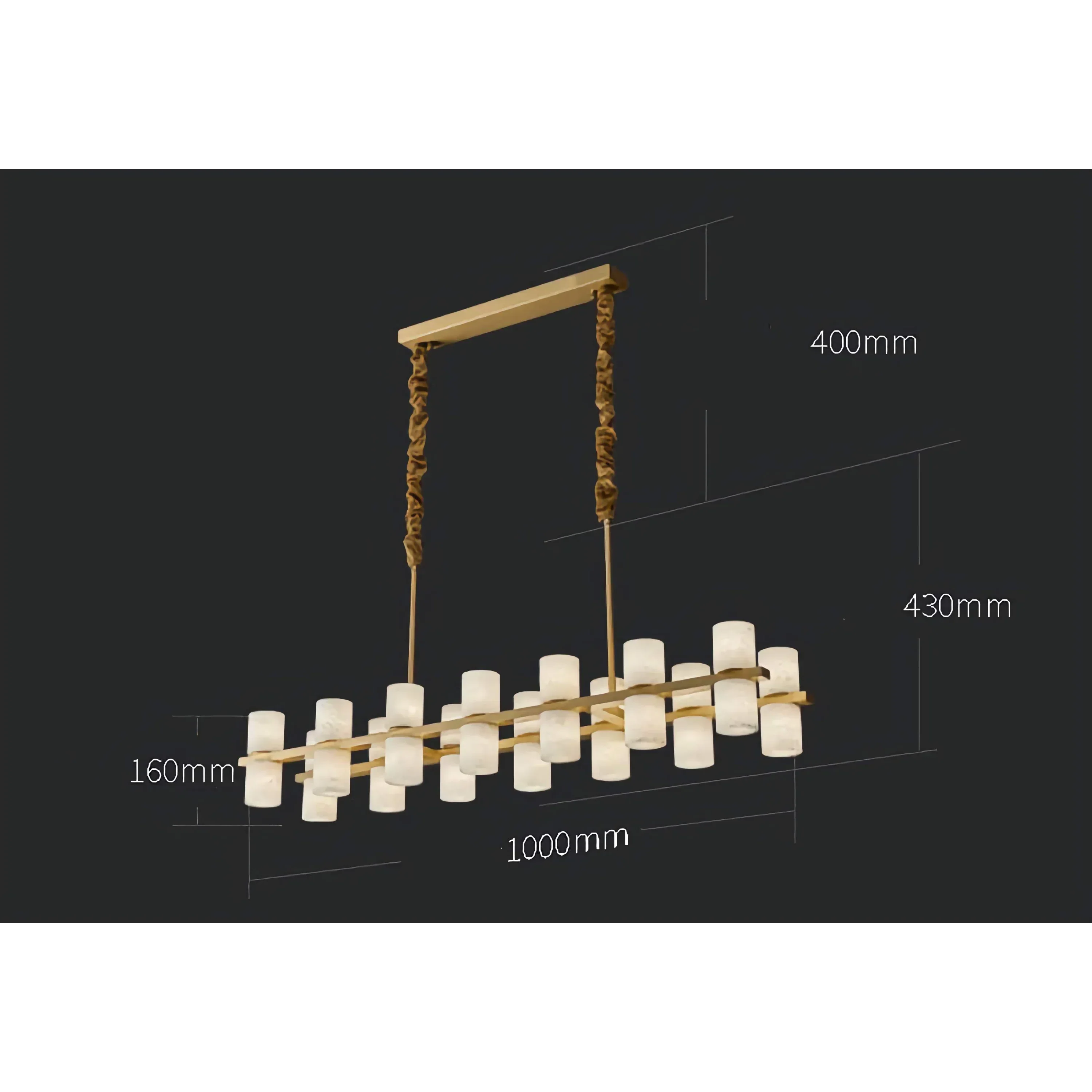 CAURIS ALABASTER LINEAR CHANDELIER by Bling Lighting Studio