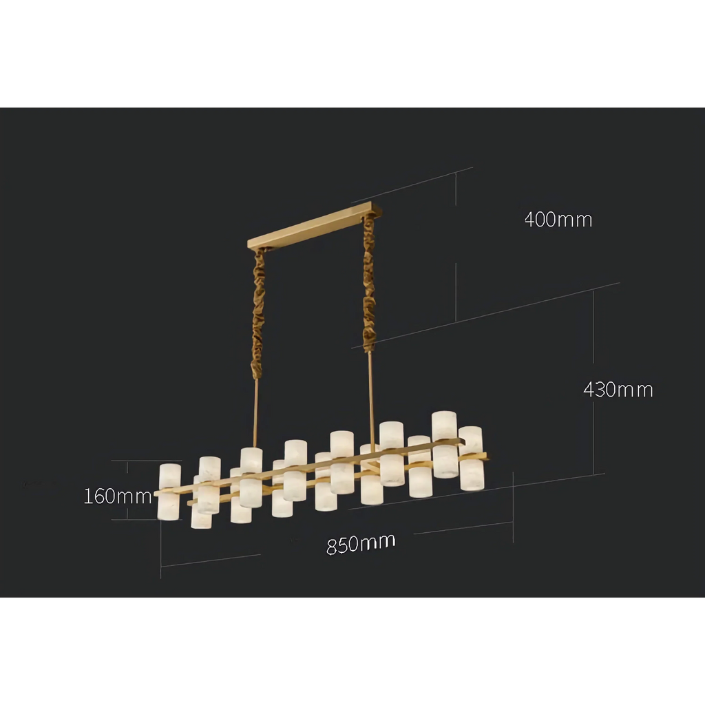 CAURIS ALABASTER LINEAR CHANDELIER by Bling Lighting Studio