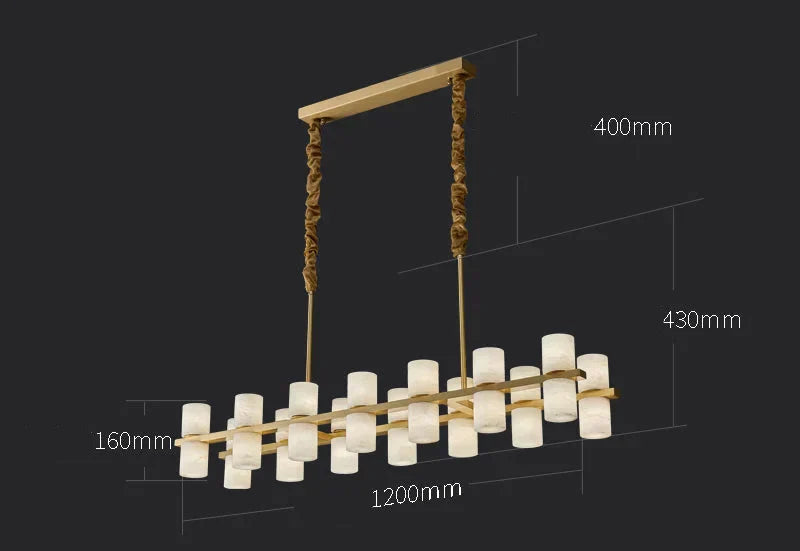 CAURIS ALABASTER LINEAR CHANDELIER by Bling Lighting Studio