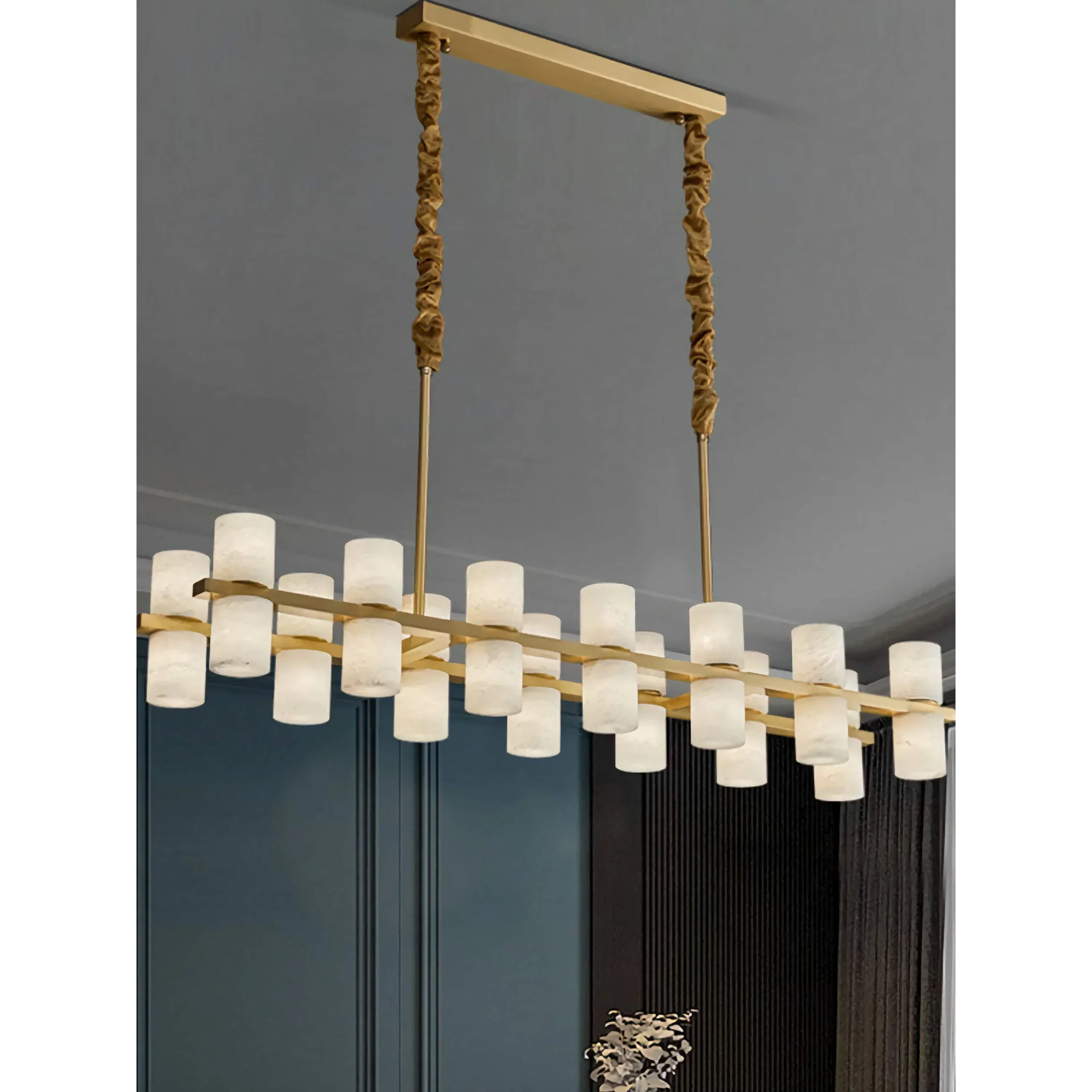 CAURIS ALABASTER LINEAR CHANDELIER by Bling Lighting Studio