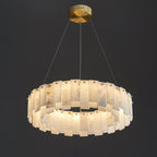 Halos Alabaster Round/Square Chandelier by Bling Lighting Studio