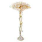 Ceramic Branch Brass Crystal Flower Floor Lamp by Bling Lighting Studio
