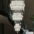 Ceramic Tulip Cascade Staircase Chandelier by Bling Lighting Studio