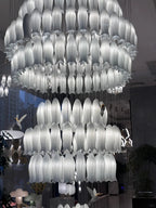 Ceramic Tulip Cascade Staircase Chandelier by Bling Lighting Studio
