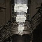 Ceramic Tulip Cascade Staircase Chandelier by Bling Lighting Studio