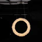 Cervine Quartz Stone Geode Quartz Crystal Chandelier Vertical Hanging Ring Pendant Light by Bling Lighting Studio