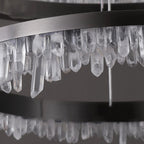 Cervine Quartz Stone Minimalistic Crystal Quartz Chandelier by Bling Lighting Studio