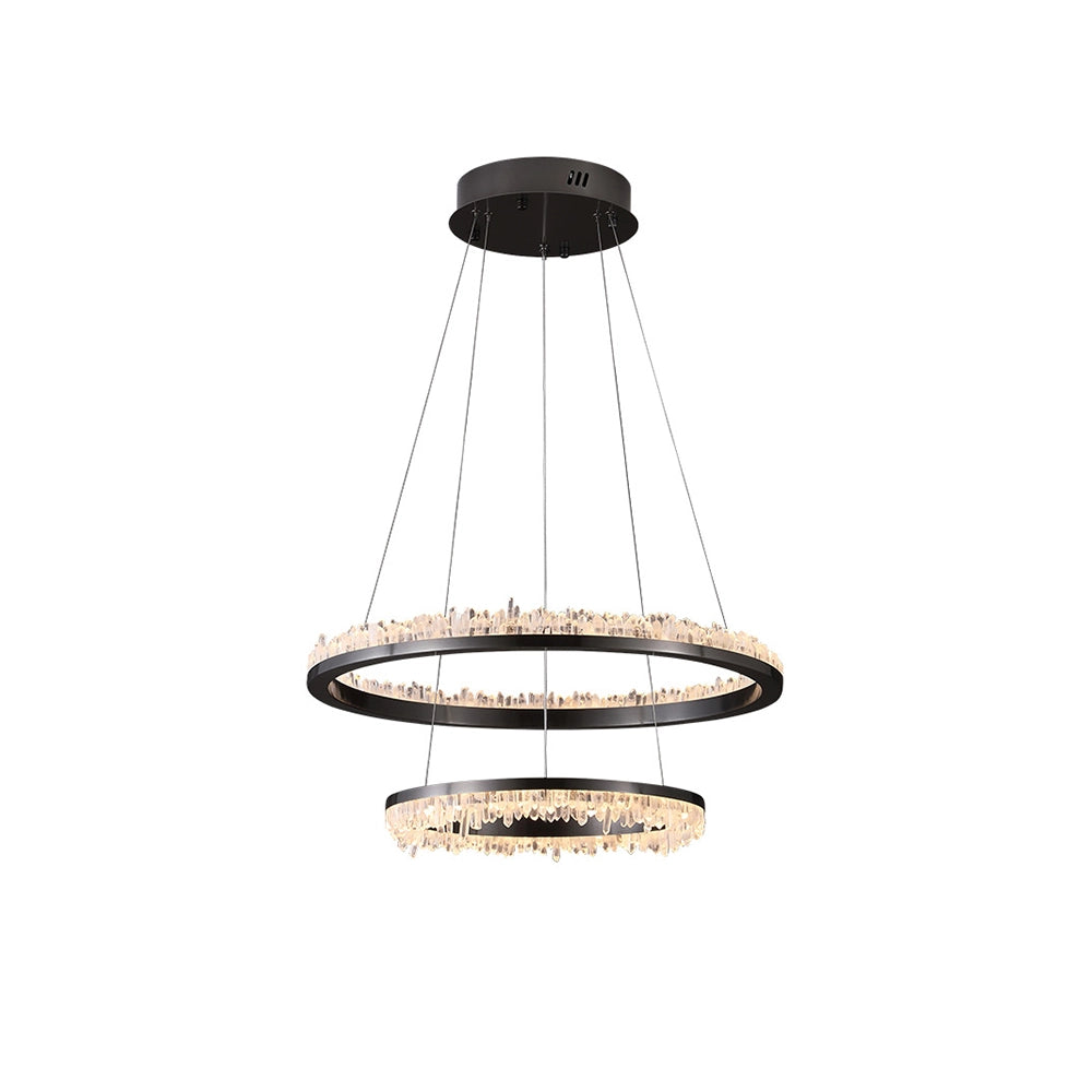 Cervine Quartz Stone Minimalistic Crystal Quartz Chandelier by Bling Lighting Studio