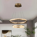 Cervine Quartz Stone Minimalistic Crystal Quartz Chandelier by Bling Lighting Studio