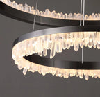 Cervine Quartz Stone Minimalistic Crystal Quartz Chandelier by Bling Lighting Studio