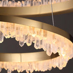 Cervine Quartz Stone Minimalistic Crystal Quartz Chandelier by Bling Lighting Studio