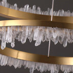 Cervine Quartz Stone Minimalistic Crystal Quartz Chandelier by Bling Lighting Studio