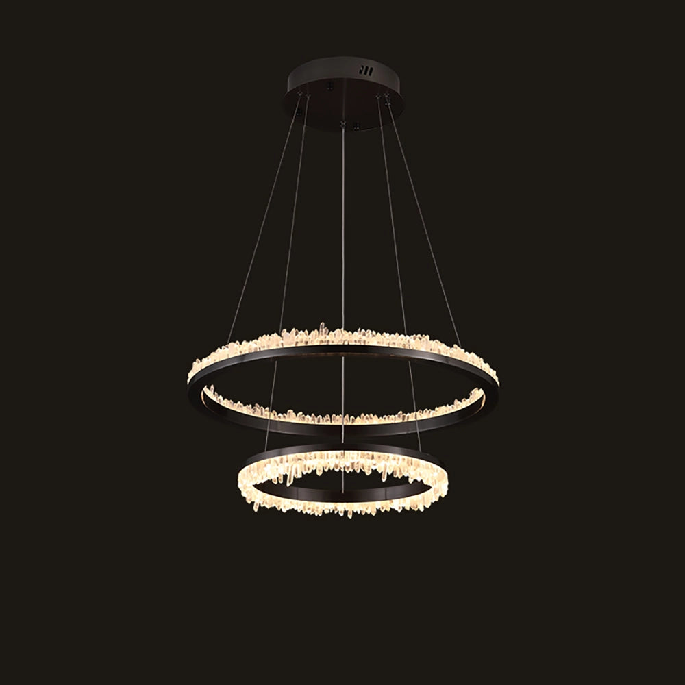 Cervine Quartz Stone Minimalistic Crystal Quartz Chandelier by Bling Lighting Studio
