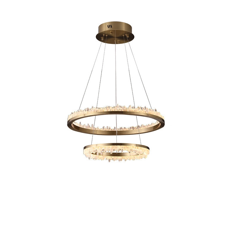 Cervine Quartz Stone Minimalistic Crystal Quartz Chandelier by Bling Lighting Studio