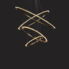 Cervine Quartz Stone Modern Rock Crystal Ring Round Chandelier Cluster by Bling Lighting Studio