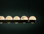 Cervine Quartz Stone Ouranos II Linear Chandelier by Bling Lighting Studio