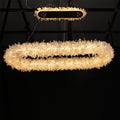 Cervine Quartz Stone Oval Clear Geode Quartz Crystal Chandelier 47" by Bling Lighting Studio