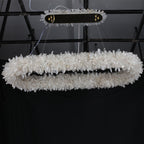 Cervine Quartz Stone Oval Clear Geode Quartz Crystal Chandelier 47" by Bling Lighting Studio