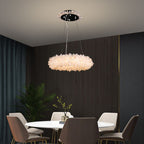 Cervine Quartz Stone Primary Crystal Halo Chandelier by Bling Lighting Studio
