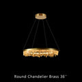 Cervine Quartz Stone Round Chandelier 36" by Bling Lighting Studio