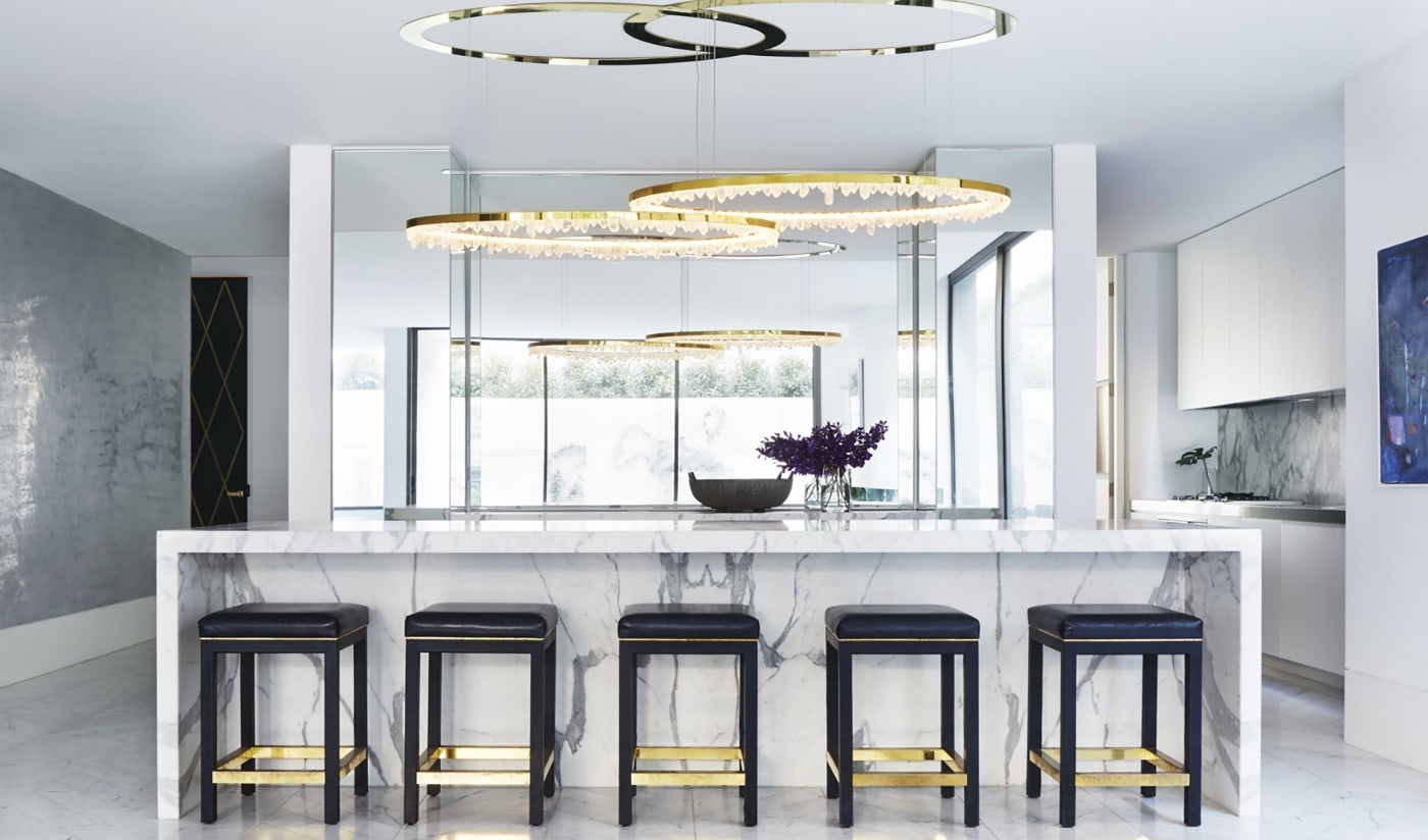 Cervine Quartz Stone Round Chandelier 36" by Bling Lighting Studio