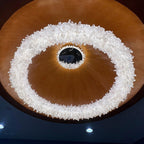 Cervine Quartz Stone Round Clear Geode Quartz Crystal Ring Chandelier by Bling Lighting Studio
