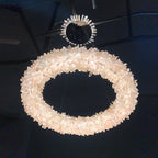 Cervine Quartz Stone Round Clear Geode Quartz Crystal Ring Chandelier by Bling Lighting Studio