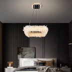 Cervine Quartz Stone Square Geode Quartz Crystal Chandelier by Bling Lighting Studio