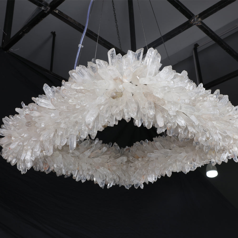 Cervine Quartz Stone Square Geode Quartz Crystal Chandelier by Bling Lighting Studio