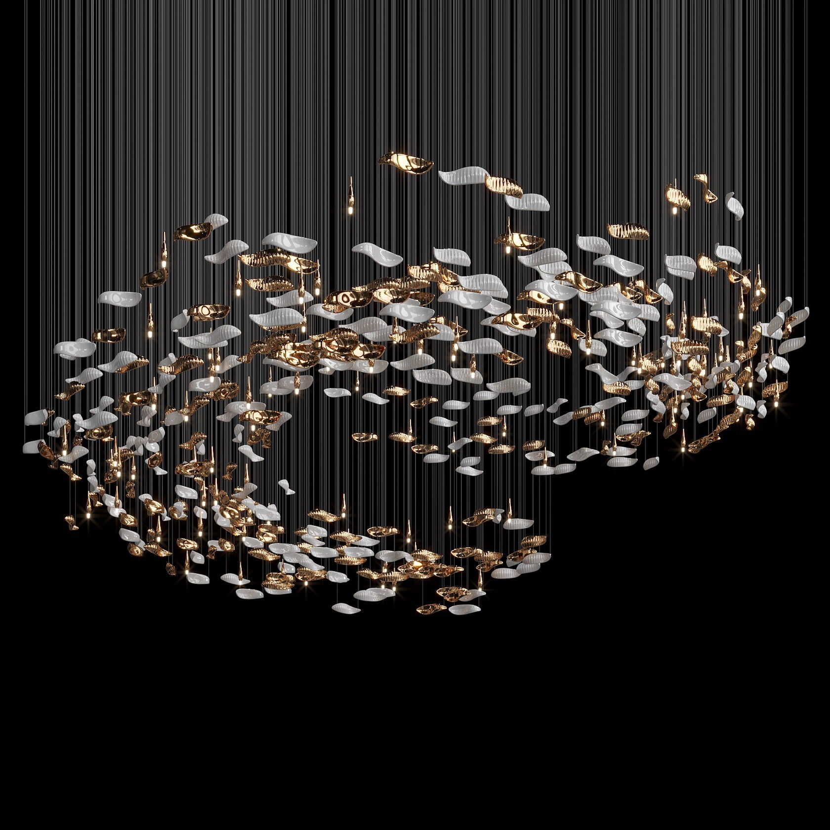 Amber Glass Drift Chandelier