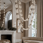 Chain Alabaster Chandelier by Bling Lighting Studio