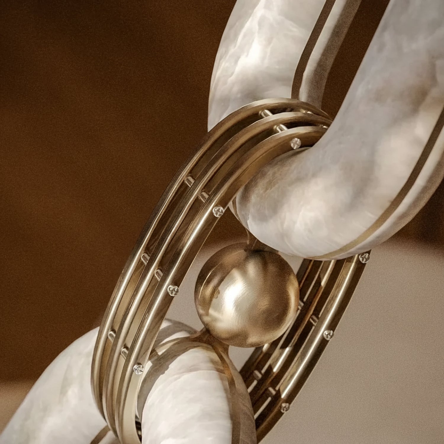 Chain Alabaster Chandelier by Bling Lighting Studio