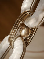 Chain Alabaster Chandelier by Bling Lighting Studio